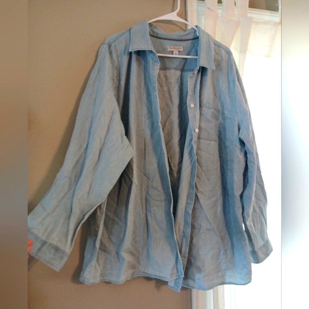 Plus Size Denim Button Down